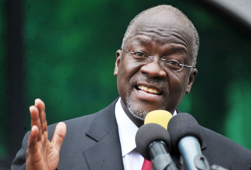 Tanzania's President elect John Pombe Magufuli addresses members of the ruling Chama Cha Mapinduzi Party (CCM) at the party's sub-head office on Lumumba road in Dar es Salaam, October 30, 2015. Tanzania's ruling party candidate, John Magufuli, was declared winner on Thursday of a presidential election, after the national electoral body dismissed opposition complaints about the process and a demand for a recount. The election has been the most hotly contested race in the more than half a century of rule by the Chama Cha Mapinduzi Party, which fielded Magufuli, 56, a minister for public works. REUTERS/Sadi Said