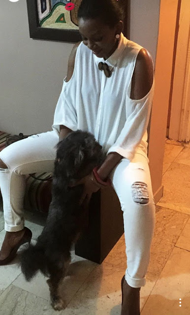 genevieve-nnaji-dog