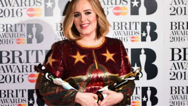 Adele Afunika Tuzo za Brit - Global Publishers