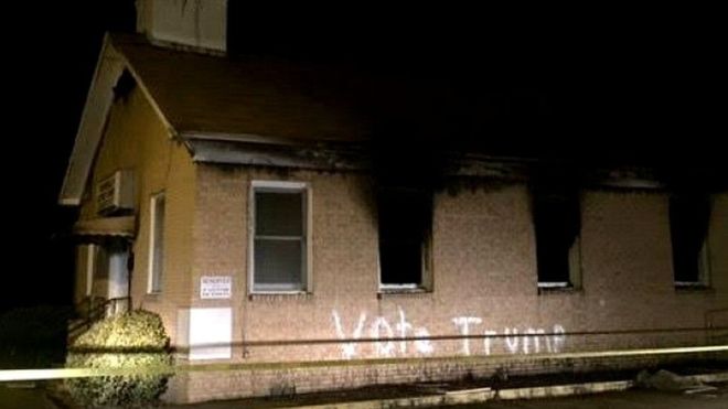 Kanisa la Watu Weusi Lachomwa Moto Marekani, Laandikwa “Mpigie Kura Trump” - Global Publishers