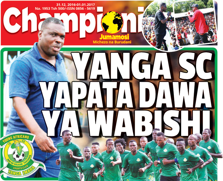 Yaliyomo Kwenye Gazeti la Championi Jumamosi, Leo Desmba 31, 2016 - Global Publishers