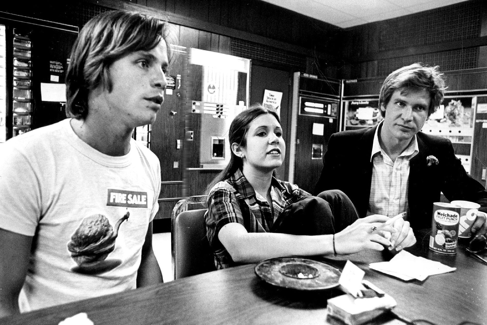 JUN 15 1977, MAY 30 1978, JUN 4 1978; 'Star Wars' has Given three Performers that 'All-Important Break'; Featured in the popular science fantasy movie are, from left, Mark Hamill, Carrie Fisher and Harrison Ford.; (Photo By Steve Larson/The Denver Post via Getty Images)
