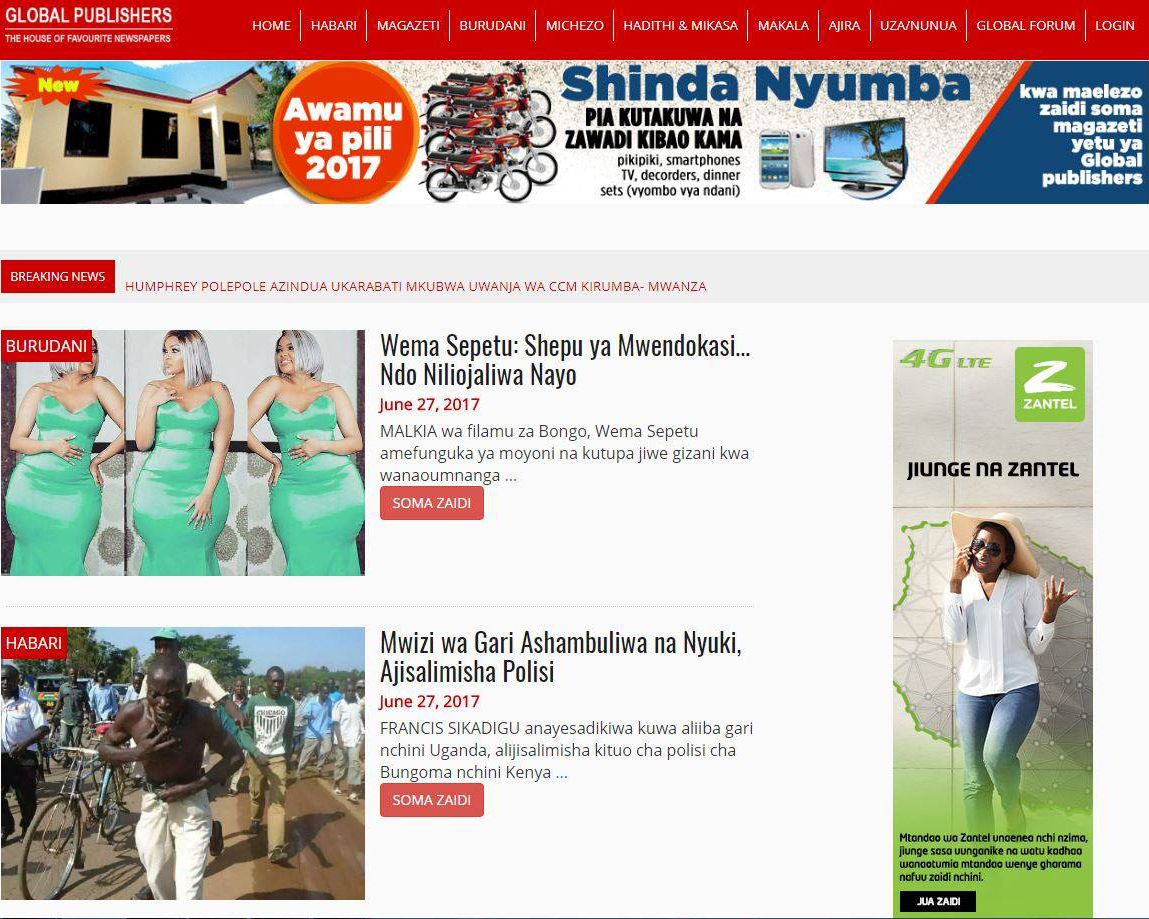 Je, Una Kero Yoyote Unapotumia Website Yetu Kwenye Simu Yako, Ipad, Laptop au Desktop? - Global Publishers