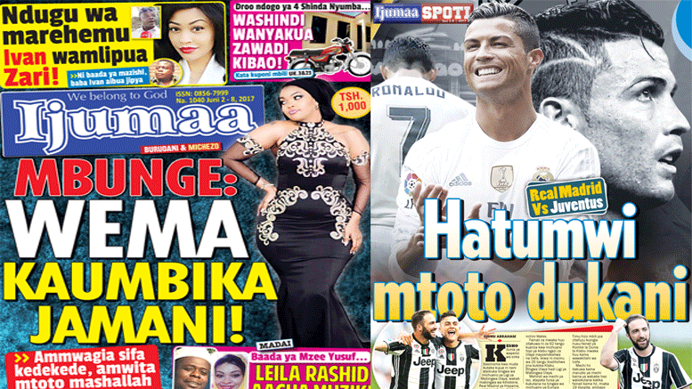 Habari Zilizopo Katika Magazeti ya Leo Ijumaa June 2, 2017 - Global Publishers