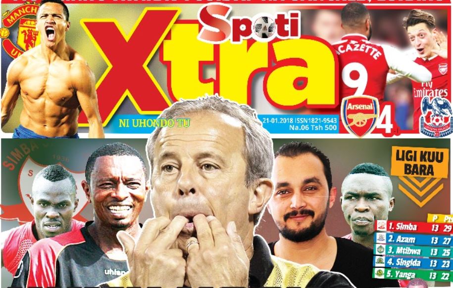 MWONEKANO WA WA GAZETI LA SPOTI XTRA LEO JUMAPILI - Global Publishers
