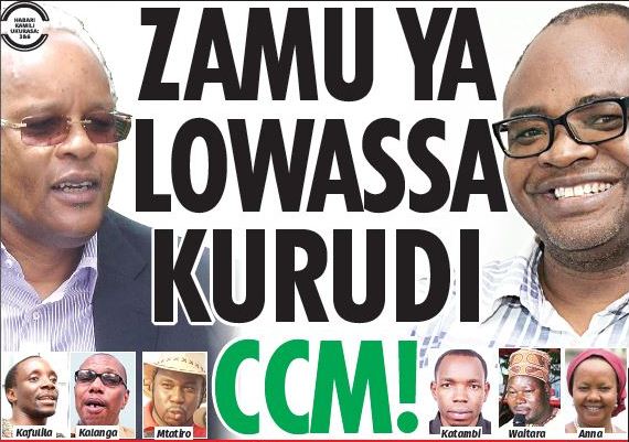 ZAMU YA LOWASSA KURUDI CCM! - Global Publishers