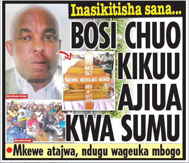 BOSI CHUO KIKUU AJIUA KWA SUMU - Global Publishers