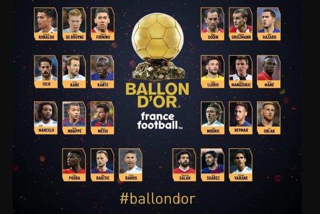 Salah, Mane, Ronaldo, Messi, Wengine 26 Kuwania 2018 Ballon d’Or - Global Publishers