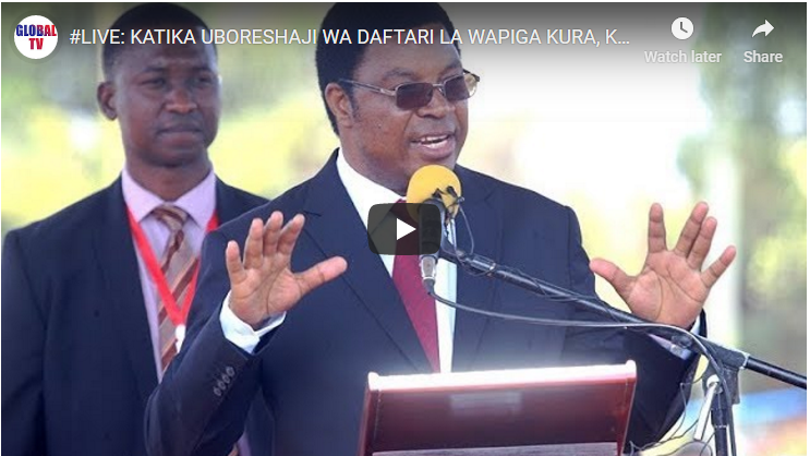 VIDEO:UZINDUZI WA UBORESHAJI WA DAFTARI LA WAPIGA KURA, KINACHOENDELEA MUDA HUU - Global Publishers