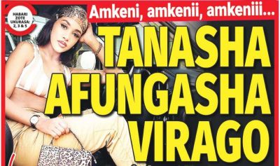 Nunua Gazeti la Ijumaa Wikienda (Tsh 300): Tanasha afungasha Virago - Global Publishers