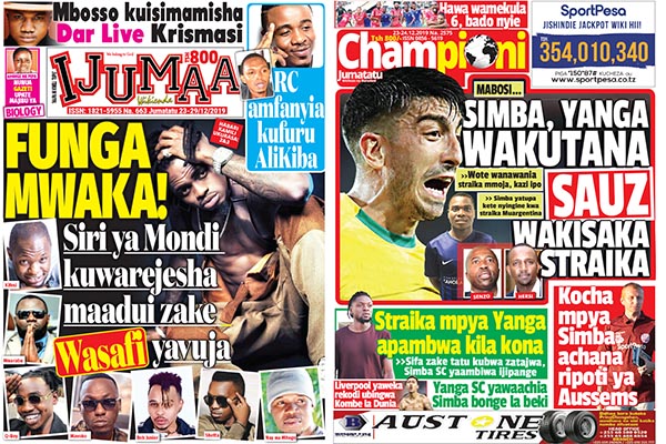 Nunua Gazeti la Championi na Ijumaa-WikiEnda Kirahisi Zaidi Hapa - Global Publishers