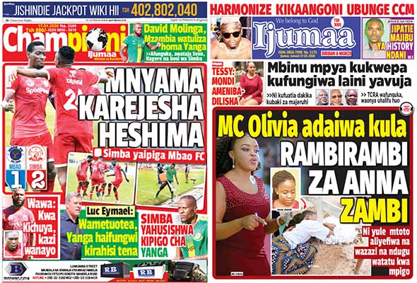 Nunua Gazeti la CHAMPIONI na IJUMAA Kirahisi Zaidi Hapa - Global Publishers