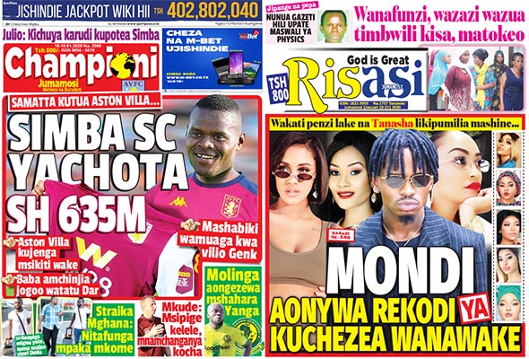 Nunua Gazeti la CHAMPIONI na RISASI Kirahisi Zaidi Hapa - Global Publishers