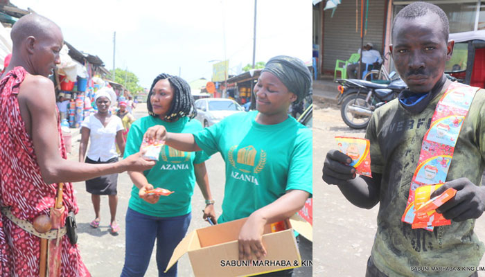 Azania Yamwaga Sabuni za Bure Mtaani, Wananchi Wagombania - Global Publishers