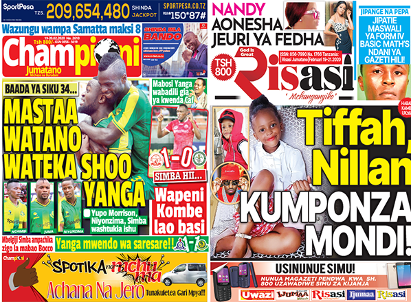 Nunua Gazeti la CHAMPIONI na RISASI Kirahisi Zaidi Hapa - Global Publishers