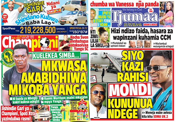 Nunua Gazeti la CHAMPIONI na IJUMAA Kirahisi Zaidi Hapa - Global Publishers