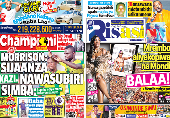 Nunua Gazeti la CHAMPIONI na RISASI Kirahisi Zaidi Hapa - Global Publishers