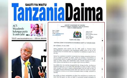 Breaking News: Serikali Yalifungia Gazeti la ‘Tanzania Daima’ - Global Publishers