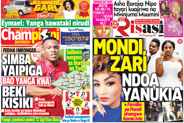 Nunua na Soma Gazeti la Championi na Risasi Jumatano kirahisi zaidi hapa - Global Publishers