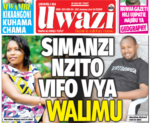 Nunua na Soma Gazeti la Uwazi Jumanne kirahisi zaidi hapa