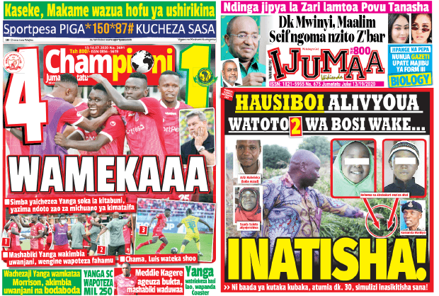 Nunua na Soma Gazeti la Championi na IJumaa-Wikienda kirahisi zaidi - Global Publishers