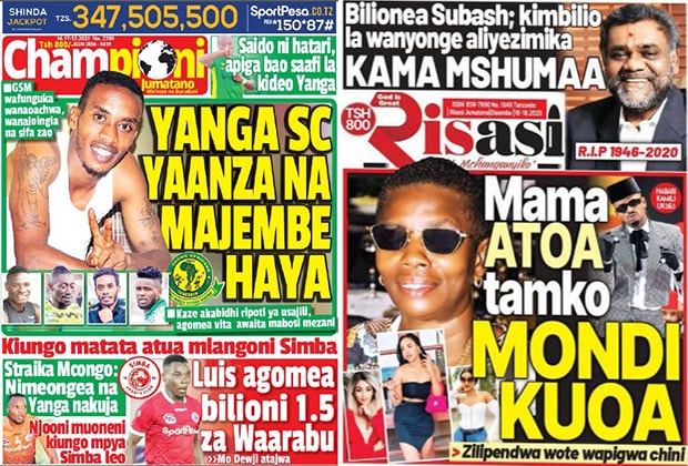 Nunua na Soma Gazeti la Championi na Risasi Kirahisi Zaidi Hapa - Global Publishers