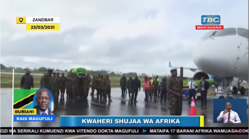 Mwili wa Hayati Magufuli Wawasili Zanzibar Kuagwa – Video - Global Publishers