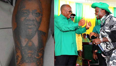 Msanii Harmonize Achora Tattoo ya Magufuli - Global Publishers