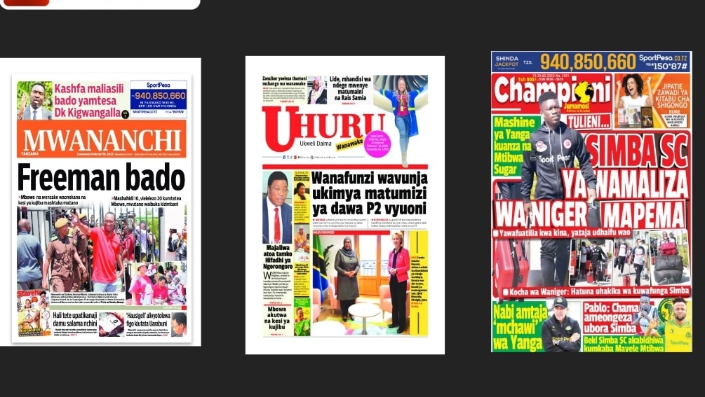 Yasome Hapa Magazeti ya Leo Februari 19, 2022 - Global Publishers
