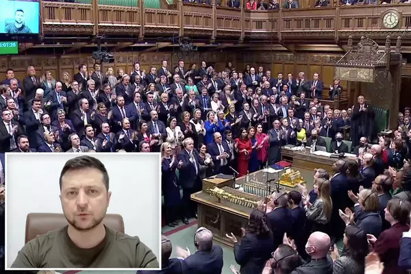 Rais Zelensky Alihutubia Bunge La Uingereza