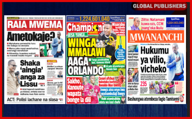 Habari Kubwa za Magazeti ya Tanzania Leo Jumamosi, Mei 7, 2022 - Global Publishers