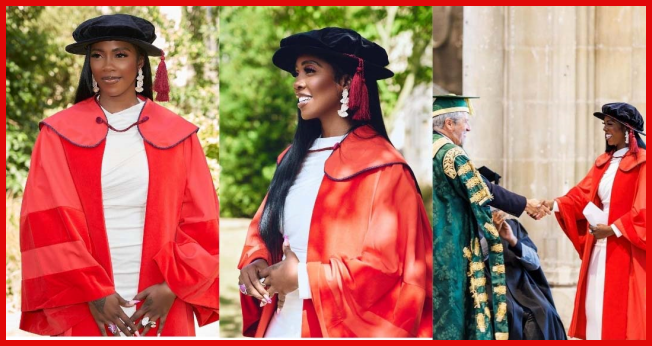 Tiwa Savage Atunukiwa Shahada ya Heshima ya Udaktari Kutoka Chuo Kikuu cha Kent Uingereza