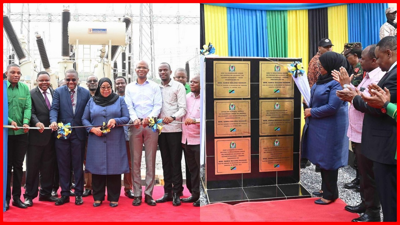 Rais Samia Azindua Miradi Sita ya Umeme Katika Kituo cha Kupokea, Kusambaza Kigoma na Geita – (Picha +Video)