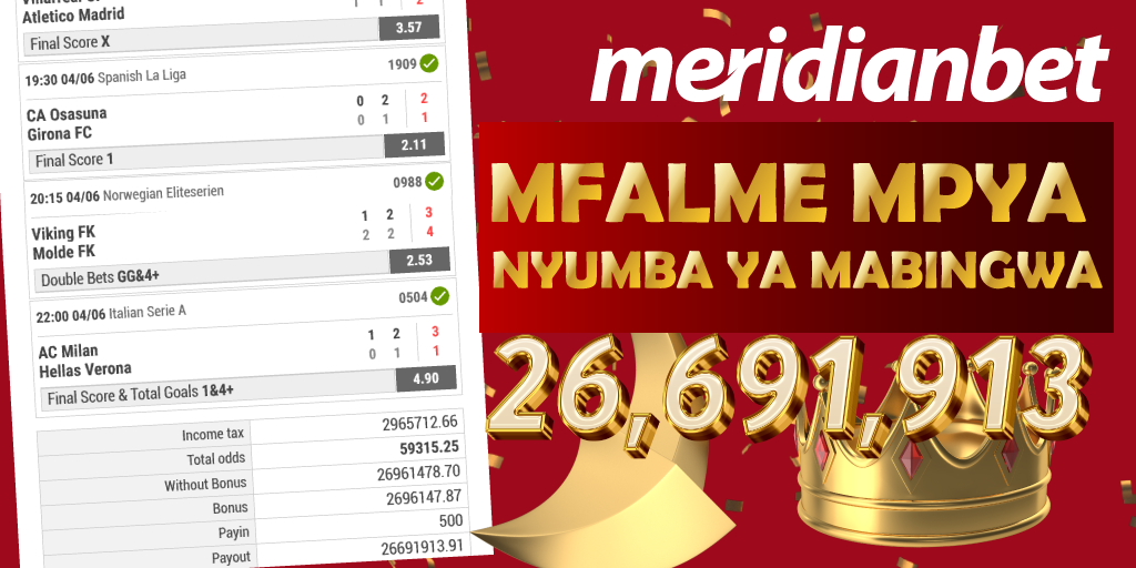 Jero Yampa Mil 26 TZS Meridianbet - Global Publishers