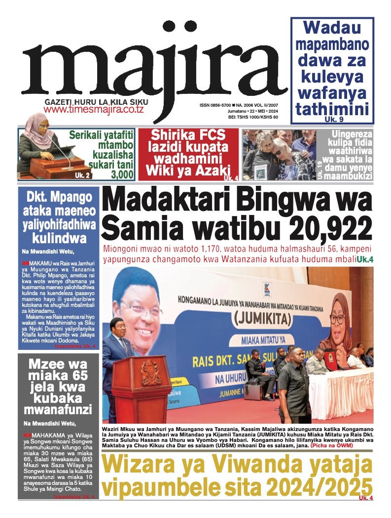 Kurasa za Magazeti Leo Mei 22, 2024 - Global Publishers