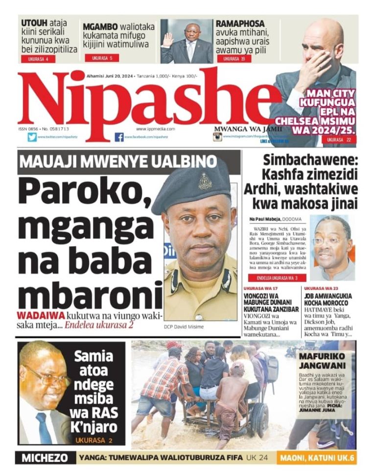 Habari kubwa za Magazeti ya Tanzania leo Juni 20, 2024