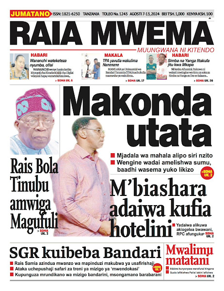 Habari kubwa za Magazeti ya Tanzania leo Agosti 7, 2024 - Global Publishers