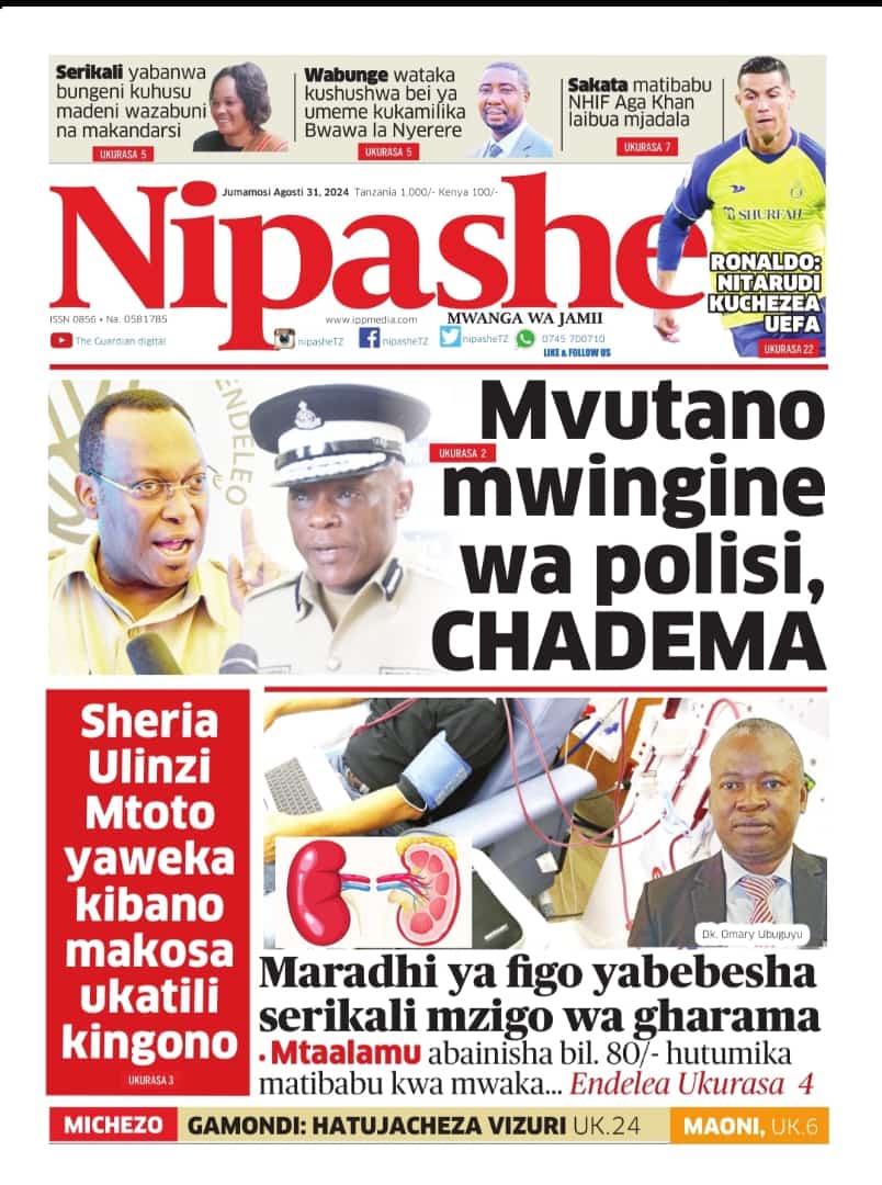 Habari kubwa za Magazeti ya Tanzania leo Agosti 31, 2024 - Global Publishers