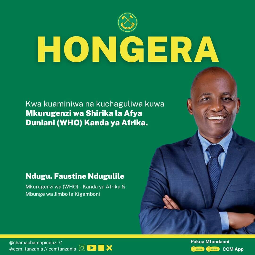 CCM Yampongeza Ndugulile Kwa Kuchaguliwa Kuwa Mkurugenzi Wa (WHO) Kanda Ya Afrika - Global Publishers