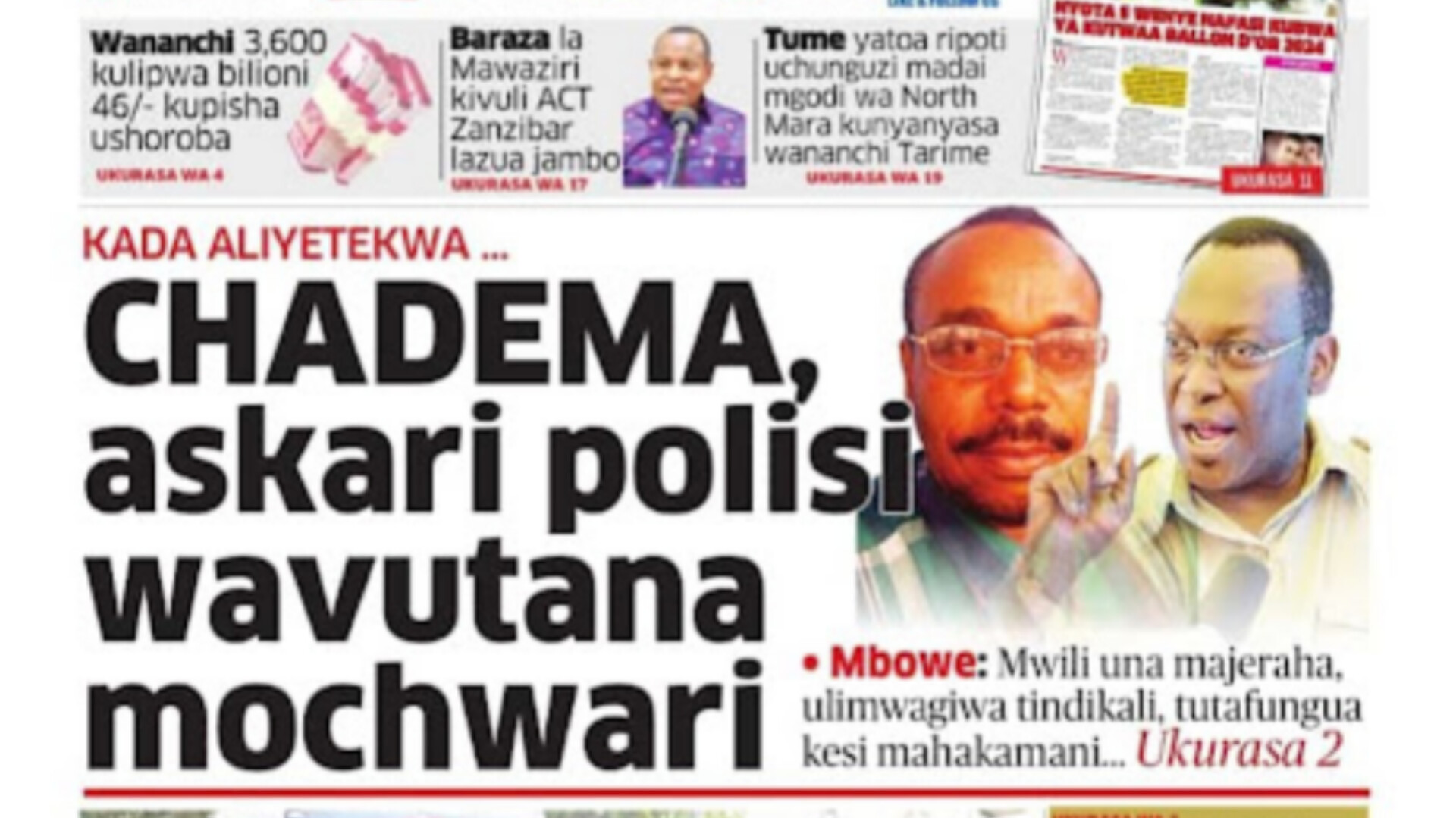 Habari kubwa za Magazeti ya Tanzania leo Septemba 9, 2024 - Global Publishers