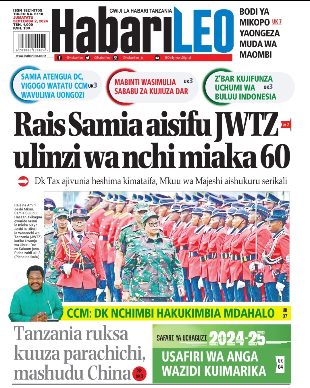 Kurasa za Magazeti ya leo Septemba 2, 2024 - Global Publishers