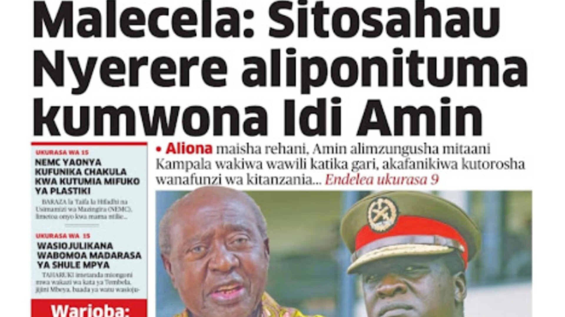 Habari kubwa za magazeti ya Tanzania leo Oktoba 14, 2024