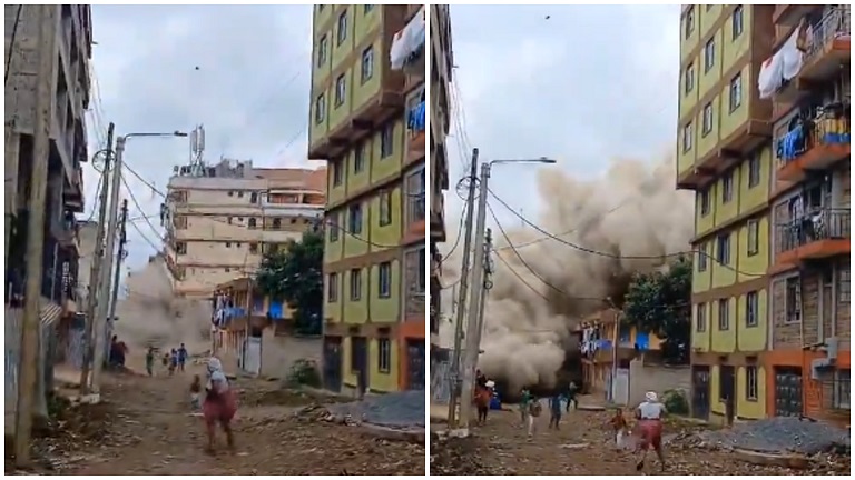 Jengo la ghorofa laporomoka katika Mtaa wa Kahawa West jijini Nairobi (Picha + Video) - Global Publishers