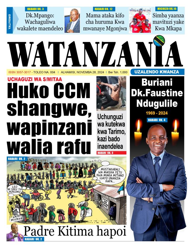 Habari kubwa za Magazeti ya Tanzania leo Novemba 29, 2024