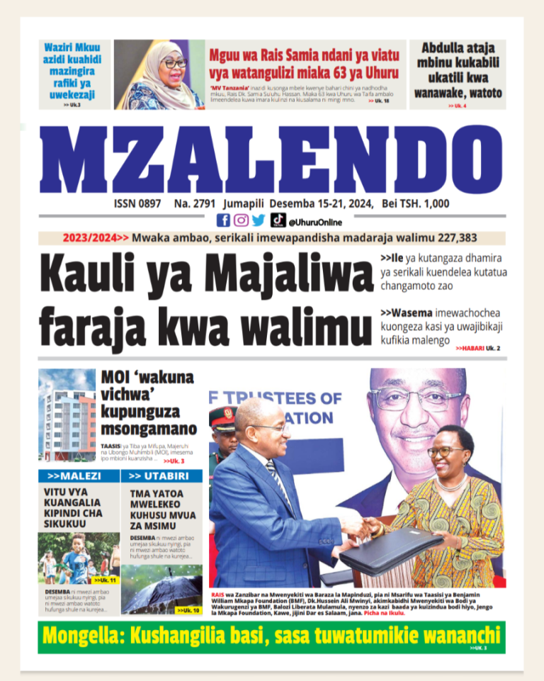 Habari kubwa za Magazeti ya Tanzania leo Desemba 15, 2024 - Global Publishers