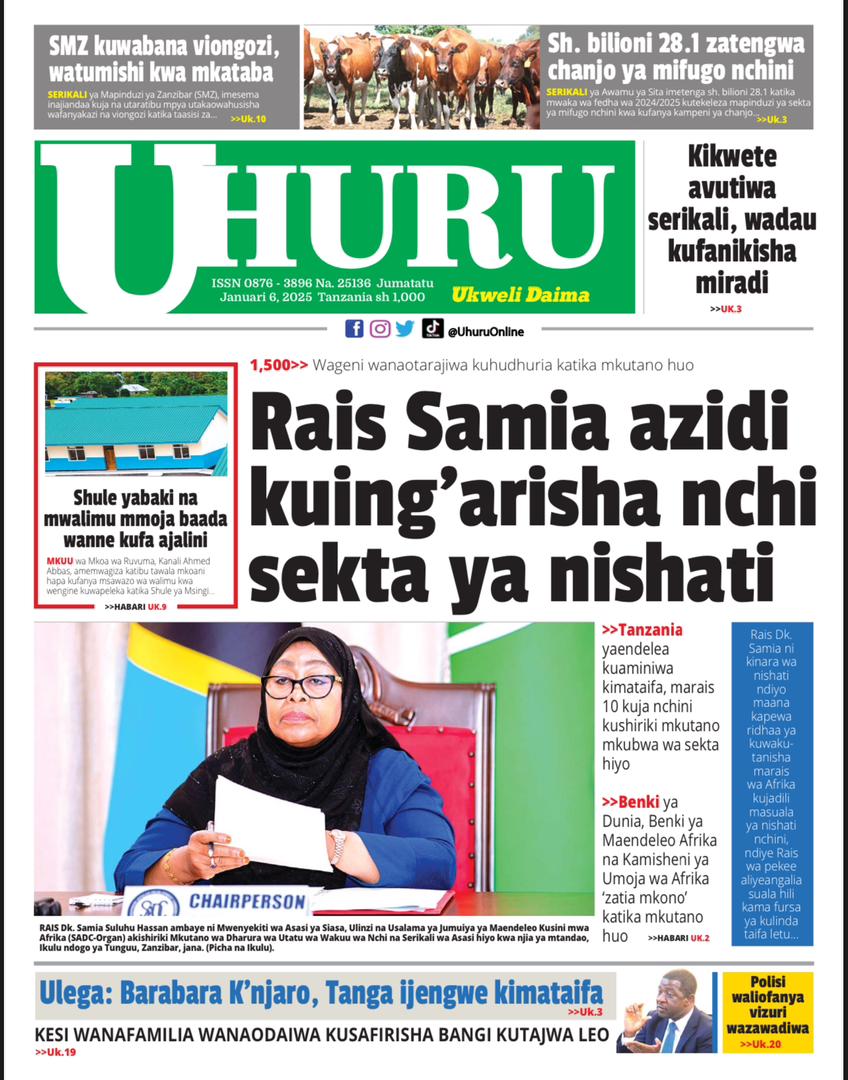 Habari kubwa za Magazeti ya Tanzania leo Januari 6, 2025 - Global Publishers