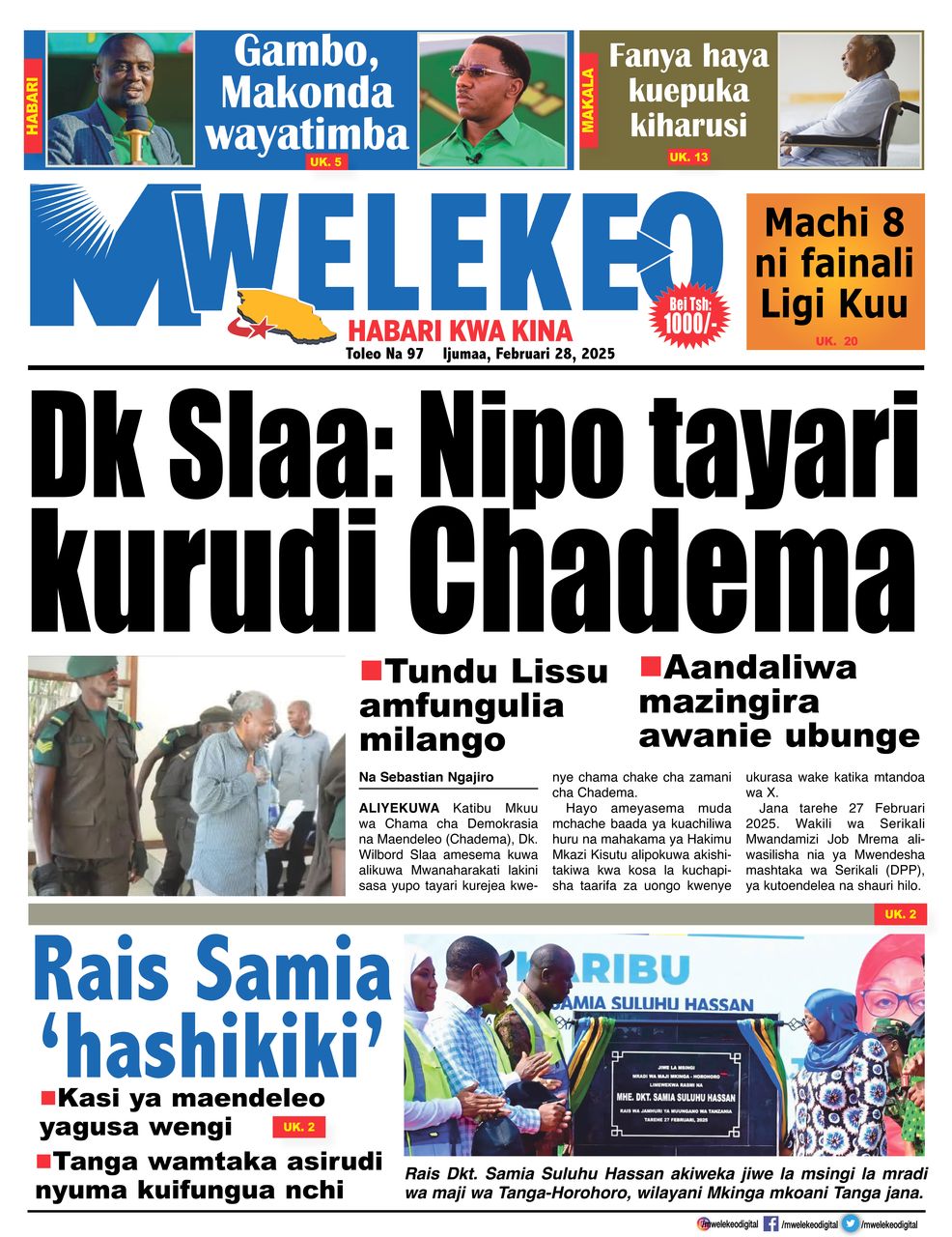 Habari kubwa za Magazeti ya Tanzania leo Februari 28, 2025 - Global Publishers