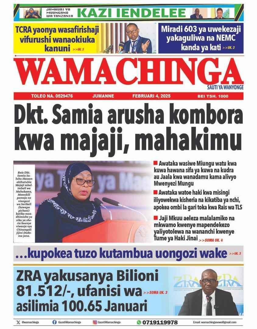Habari kubwa za Magazeti ya Tanzania leo Februari 4, 2025
