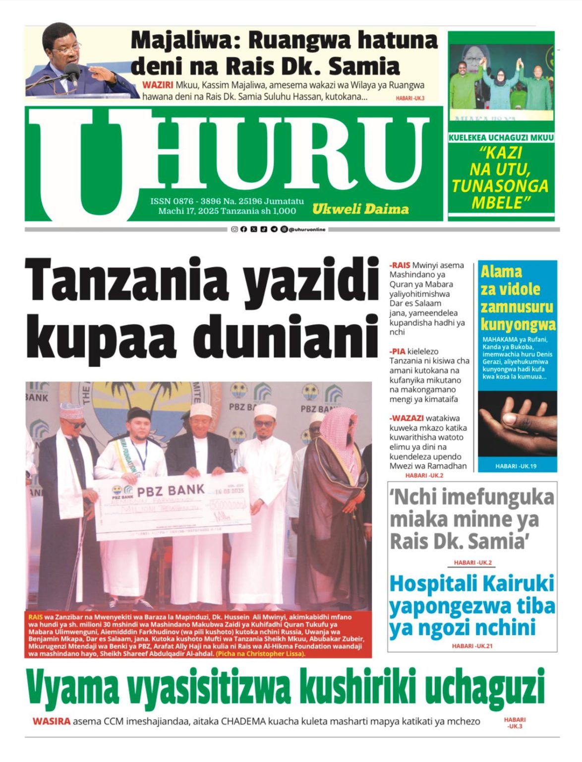Habari kubwa za Magazeti ya Tanzania leo Machi 17, 2025 - Global Publishers