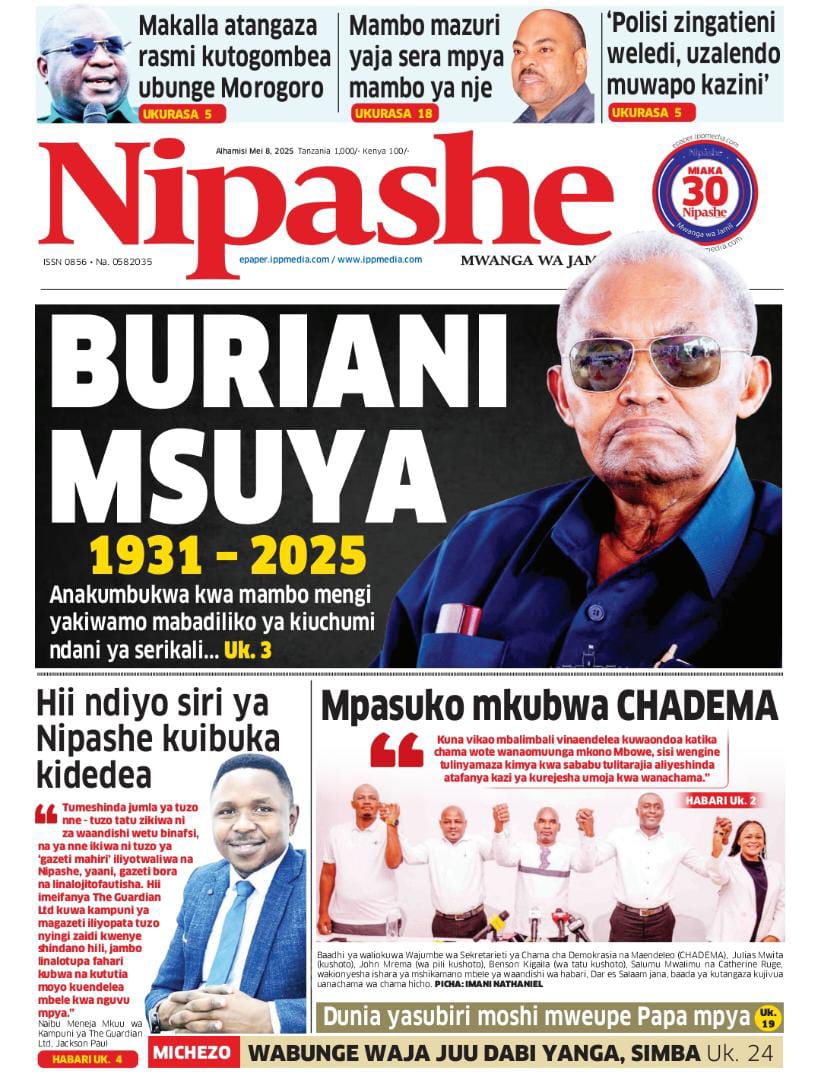 Habari kubwa za Magazeti ya Tanzania leo Mei 8, 2025